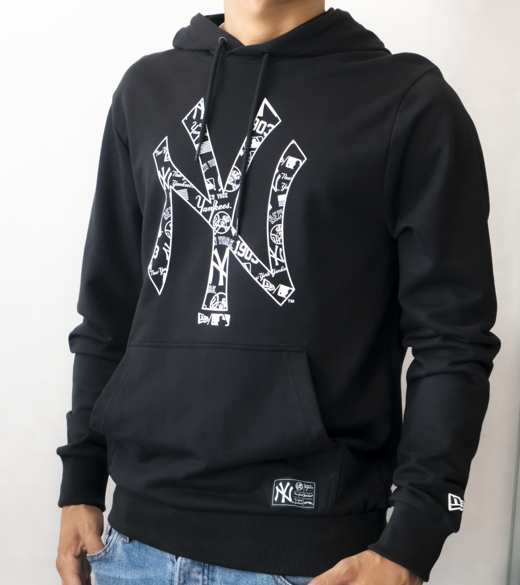 【New Era】 ★ MLB Logo Sweat Shirt ★ New York Yankees NEW ERA NEW YORK YANKEES MLB LARGE LOGO DARK RED CREW NECK