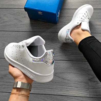 Stan smith top blanc gris femme